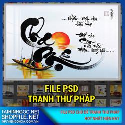 file psd tranh thu phap 2023